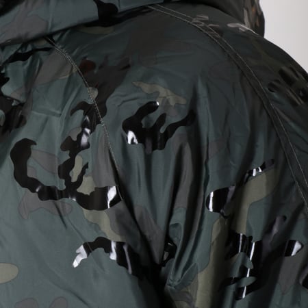 American People - Blouson A Capuche Tuds Vert Kaki Camouflage
