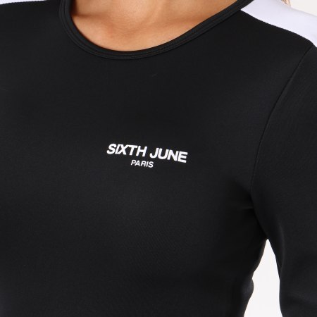 Sixth June - Robe Manches Longues Femme Avec Bandes W3575KDR Noir