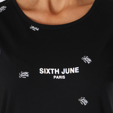 Sixth June - Robe Tee Shirt Femme W3588CDR Noir