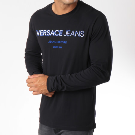 Versace Jeans Couture - Tee Shirt Manches Longues Print 1 Noir