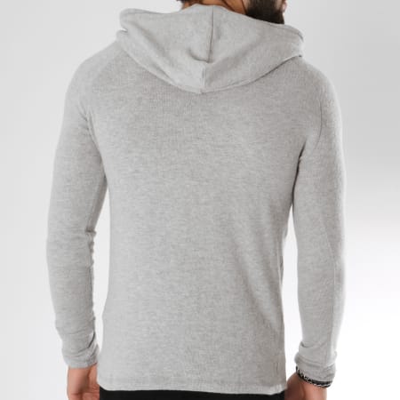 Selected - Pull Capuche Luke Gris Chiné