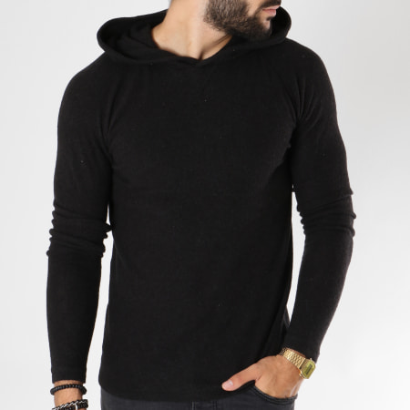 Selected - Pull Capuche Luke Gris Anthracite Chiné