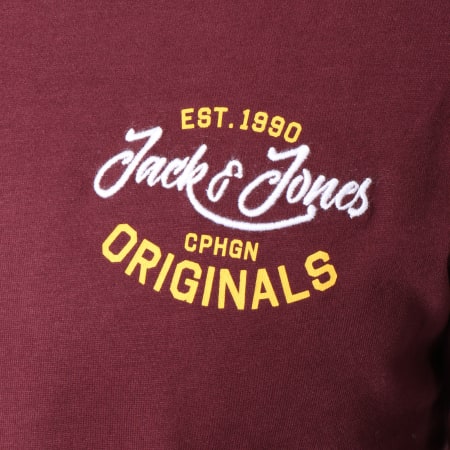 Jack And Jones - Tee Shirt Manches Longues Fara Bordeaux