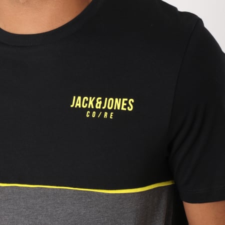 Jack And Jones - Tee Shirt Piping Noir Gris