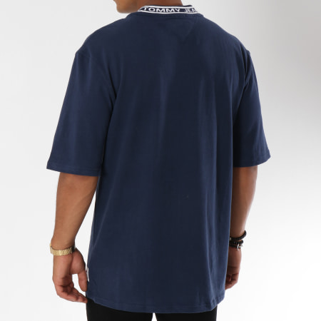 Tommy Hilfiger - Tee Shirt Oversize Band Collar 5104 Bleu Marine