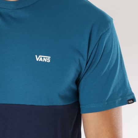 Vans - Tee Shirt Colorblock Bleu Pétrole Bleu Marine