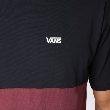 Vans - Tee Shirt Colorblock Noir Bordeaux