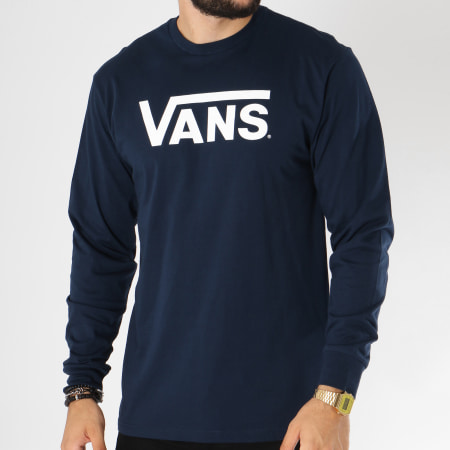 Vans - Tee Shirt Manches Longues Classic Bleu Marine