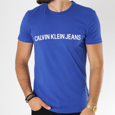 Calvin Klein - Tee Shirt Institutional Slim 7856 Bleu Roi
