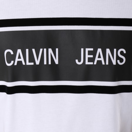 Calvin Klein - Tee Shirt Calvin Jeans Stripe 9614 Blanc