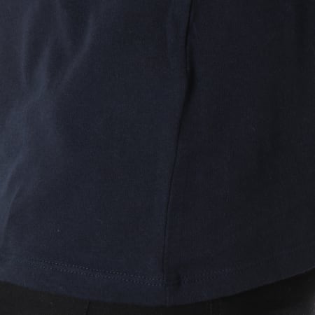 Celio - Tee Shirt Manches Longues Avec Bandes Meraglan Bleu Marine Gris Chiné