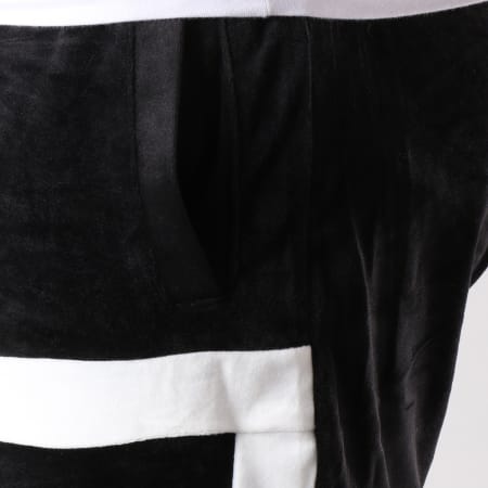 Terance Kole - Pantalon Jogging Velours Avec Bandes 88018 Noir