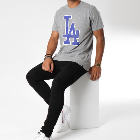 '47 Brand - Tee Shirt Headline Grunge Los Angeles Dodgers Gris Chiné