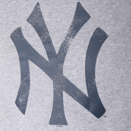 '47 Brand - Sweat Capuche Headline Grunge New York Yankees Gris Chiné