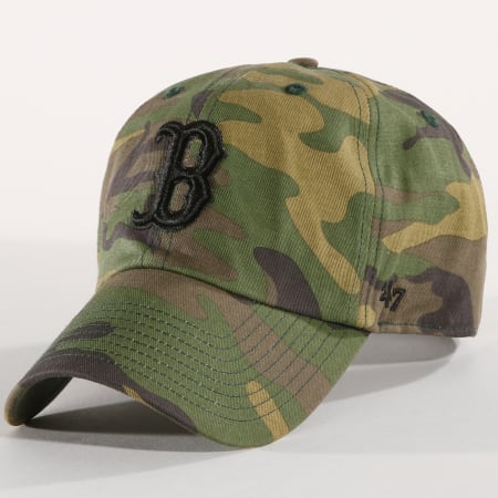 '47 Brand - Casquette Camo Unwashed 47 Clean Up MLB Boston Red Sox Vert Kaki Camouflage