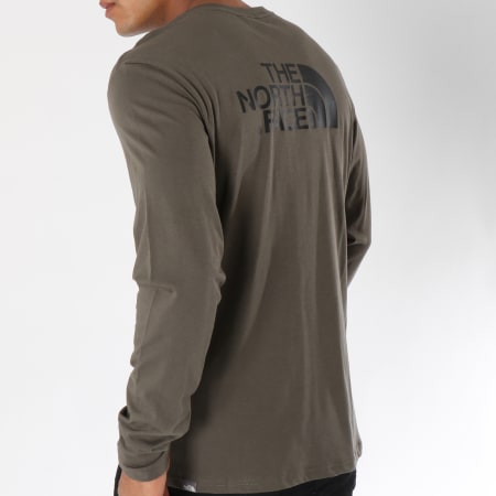 The North Face - Tee Shirt Manches Longues Easy Gris Vert