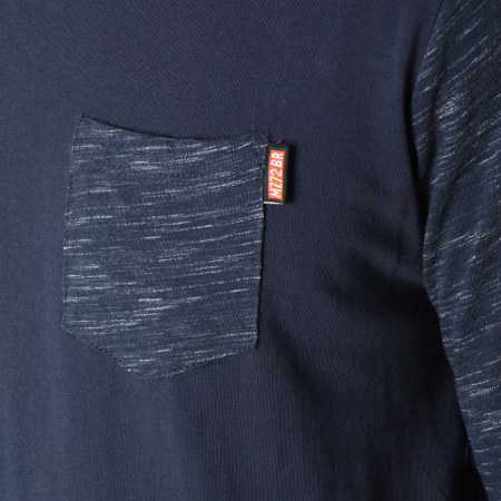 MZ72 - Tee Shirt Poche Manches Longues Tylan Bleu Marine