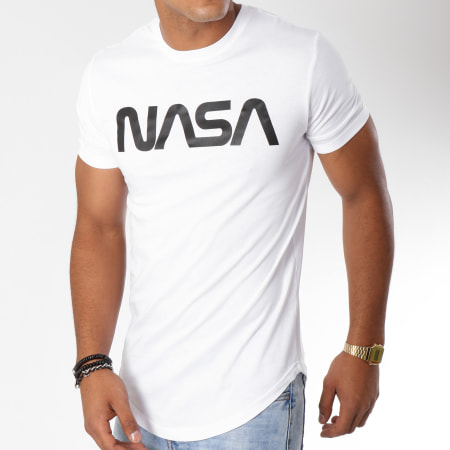 NASA - Tee Shirt Oversize Worm Logo Blanc