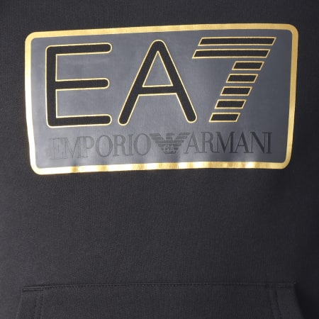 EA7 Emporio Armani - Sweat Capuche 6ZPM17-PJ07Z Noir Doré