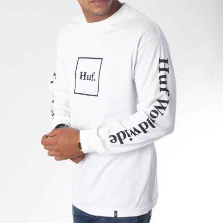 HUF - Tee Shirt Manches Longues Domestic Blanc
