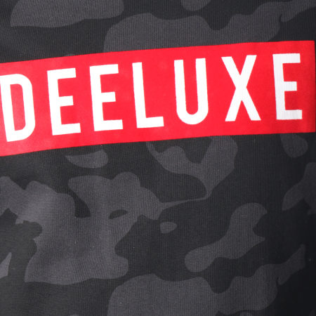 Deeluxe - Sweat Crewneck Heathens Noir Camouflage Rouge