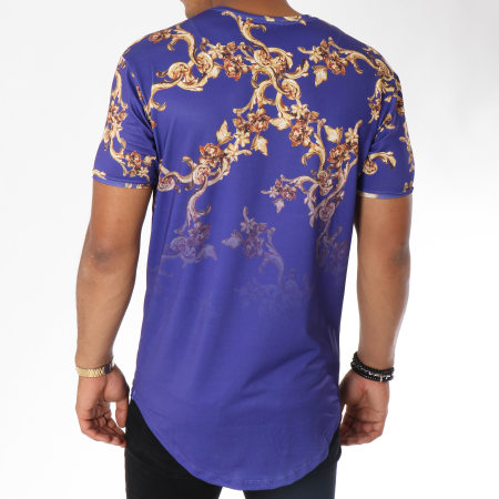 Gianni Kavanagh - Tee Shirt Oversize Dégradé Summer Baroque Bleu Marine Renaissance