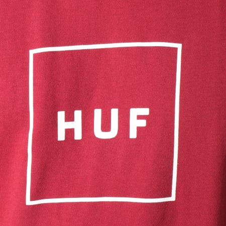 HUF - Tee Shirt Essentials Box Logo Bordeaux