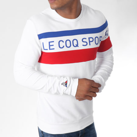 Le Coq Sportif - Sweat Crewneck Tricolore N3 1811669 Blanc Bleu Clair Rouge