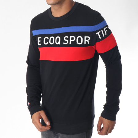 Le Coq Sportif - Sweat Crewneck Tricolore N3 1811668 Noir Bleu Clair Rouge 