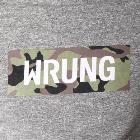 Wrung - Tee Shirt Camo Box Gris Chiné Camouflage 