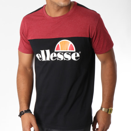 Ellesse - Tee Shirt 1031 Bicolore Bordeaux Noir