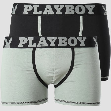 Playboy - Lot De 2 Boxers Classic Cool Noir Vert Kaki