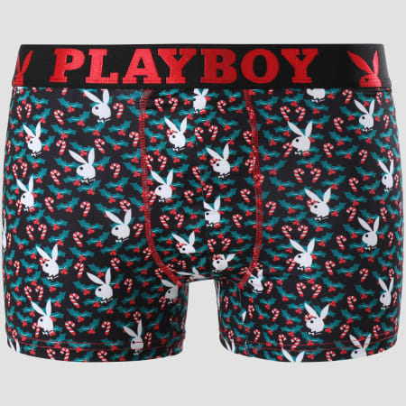 Playboy - Boxer Candy Cane Print Noir Rouge Vert