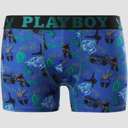 Playboy - Boxer Lifestyle Bleu Marine Noir Vert 