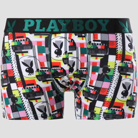 Playboy - Boxer Technicolor Noir Vert Blanc