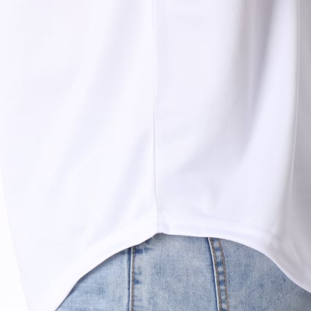 SikSilk - Tee Shirt Oversize Col Zippé Venetian Blanc