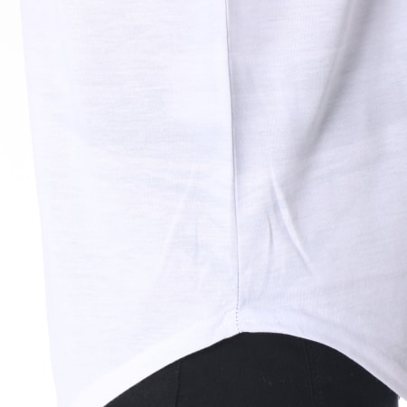 SikSilk - Tee Shirt Oversize Curved Hem Wash Out Noir Blanc