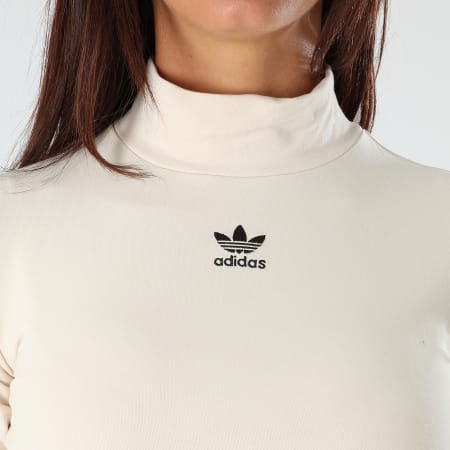Adidas Originals - Tee Shirt Manches Longues Crop Femme DH2761 Beige