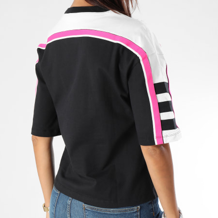 Adidas Originals - Tee Shirt Femme Bandes Brodées Original DH4183 Noir Rose Blanc