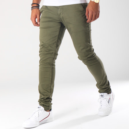 American People - Pantalon Chino Trendy Vert Kaki