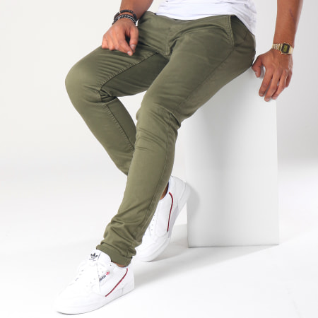 American People - Pantalon Chino Trendy Vert Kaki