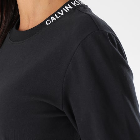 Calvin Klein - Sweat Crewneck Femme Embroidered 8498 Noir