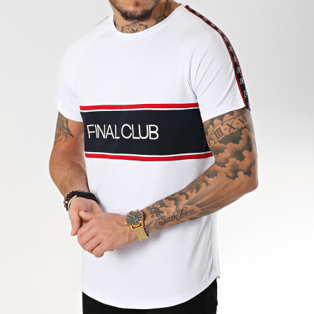 Final Club - Tee Shirt Oversize Avec Bandes Et Logo 083 Blanc