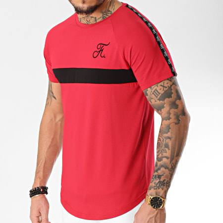 Final Club - Tee Shirt Premium Fit Avec Bande Et Broderie 085 Rouge