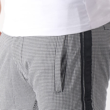 Classic Series - Pantalon Carreaux Avec Bande P18018 Noir Blanc