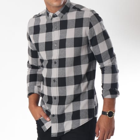Only And Sons - Chemise Manches Longues Gudmund Gris Noir