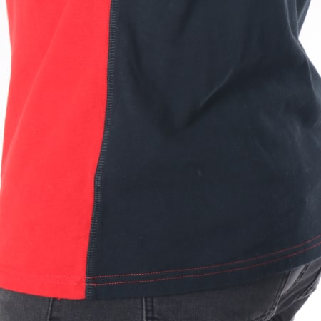 Superdry - Tee Shirt Manches Longues Vintage Logo Panel M60008TR Noir Gris Chiné Rouge