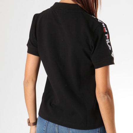 Polo Manches Courtes Femme Bandes Brodees Tasha 682320 Noir