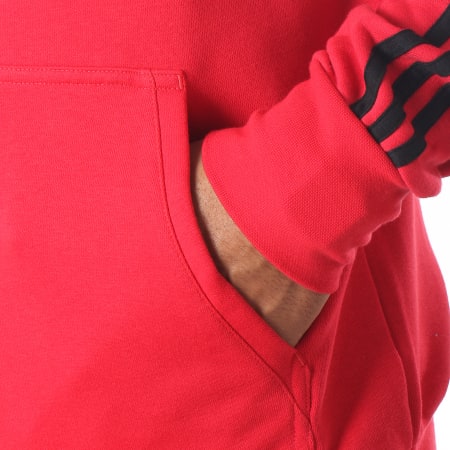 Adidas Sportswear - Sweat Zippé Capuche Manchester United 3 Striped D9565 Rouge