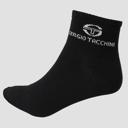 Sergio Tacchini - Lot De 3 Paires De Chaussettes Low Noir Blanc